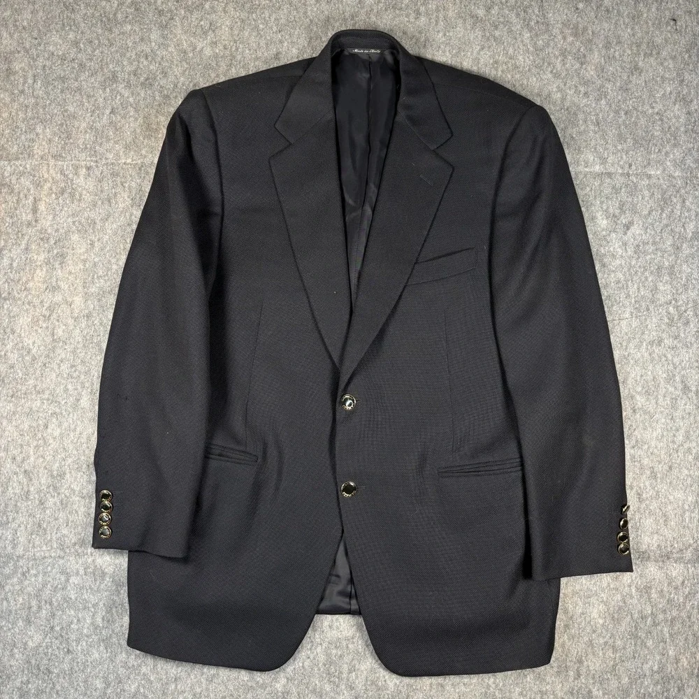 Canali Suit Jacket‎ Blazer Men's Italian 52 USA 42 100% Wool Navy Blue Preppy